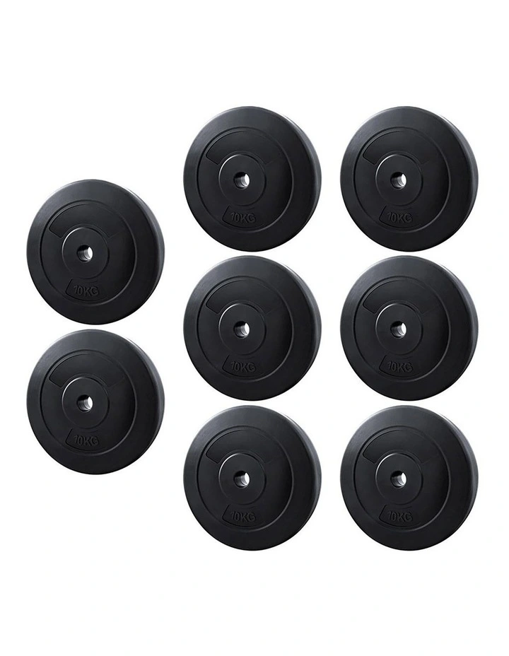 Everfit 80kg Barbell Weight Plates Standard Home Gym Press Fitness Exercise image 1
