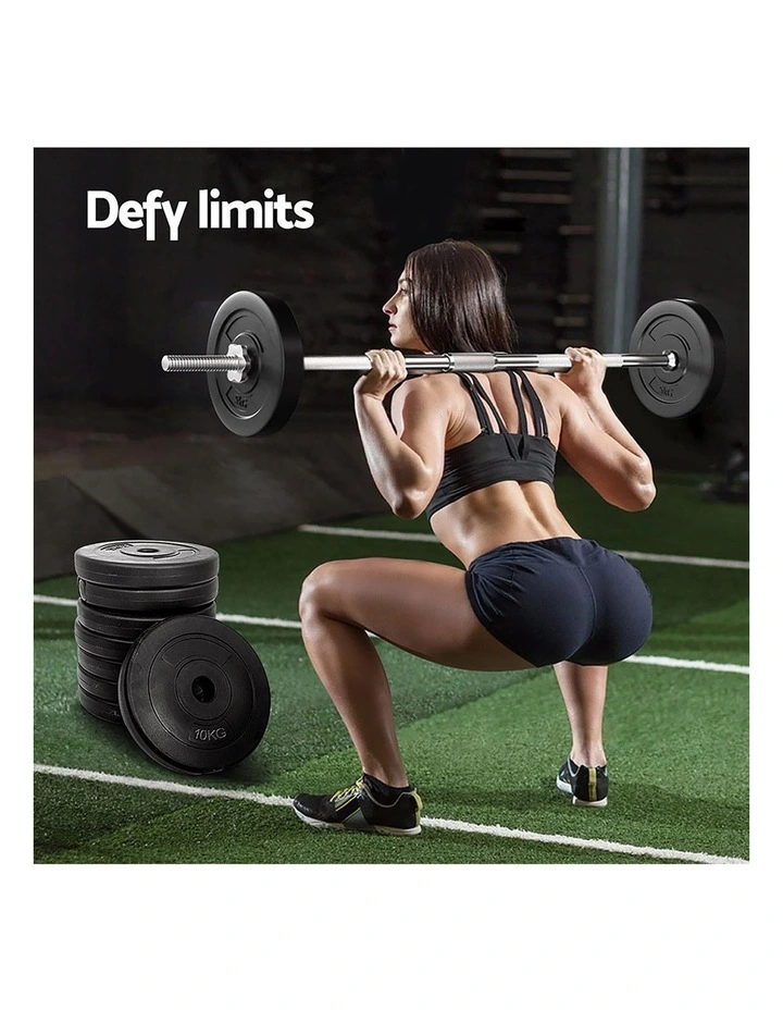 Everfit 80kg Barbell Weight Plates Standard Home Gym Press Fitness Exercise image 7