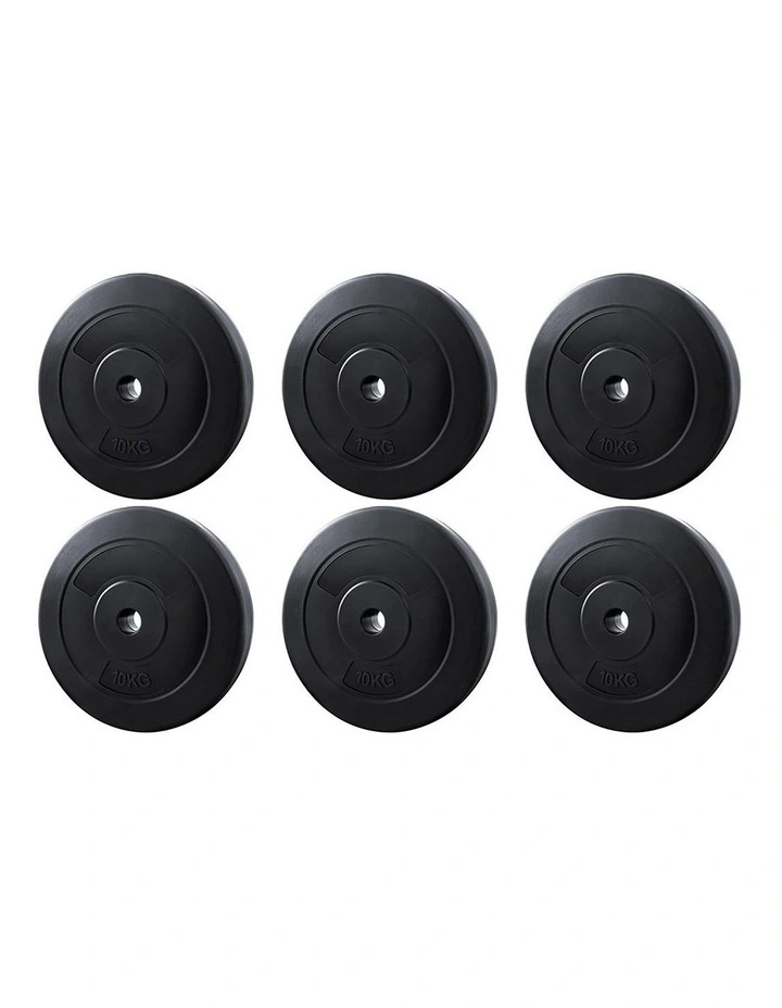 Everfit 60kg Barbell Weight Plates Standard Home Gym Press Fitness Exercise image 1