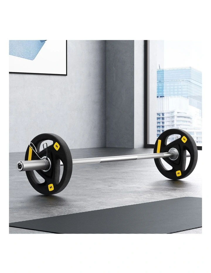Everfit Barbells Set 16kg 120cm Dumbbells Barbells Plate Weight Lifting Home Gym image 2