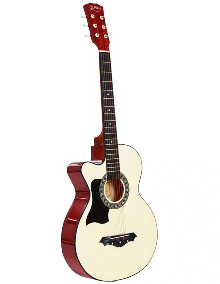 Alpha 38 Inch Acoustic Guitar Wooden Body Steel String w/ Stand Left Handed image 2