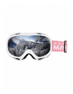 OutdoorMaster Adult Youth OTG Anti-Fog UV400 Goggles for Ski Snowboard White