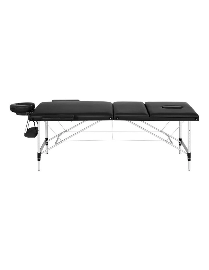 Zenses Massage Table 65cm Portable 3 Fold Aluminium Beauty Bed Black image 2