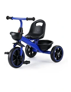 RIGO Tricycle Bike, Kids Bike with 3 wheels, basket Carbon Steel 68cm Blue