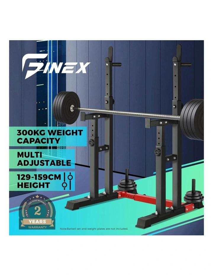Finex Adjustable Squat Rack Weight Bench Press Barbell Bar Stand Weight Lifting image 4