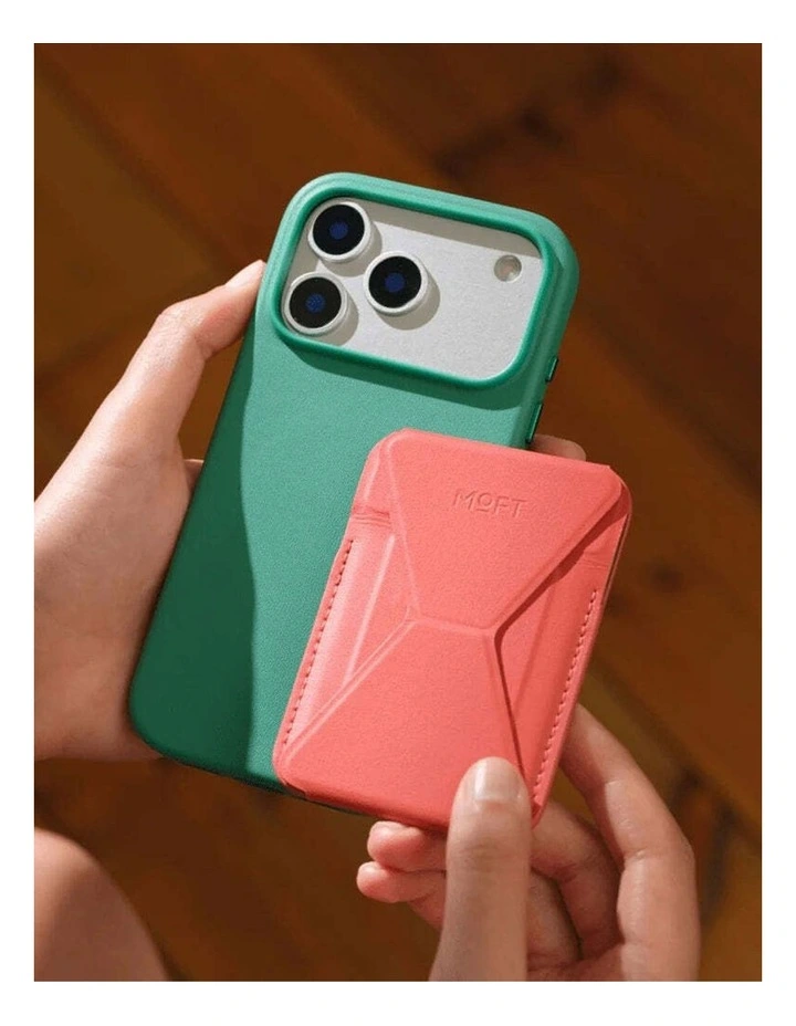 MOFT Snap-On MagSafe Vegan Leather iPhone Stand & Wallet MOVAS Peppermint image 2