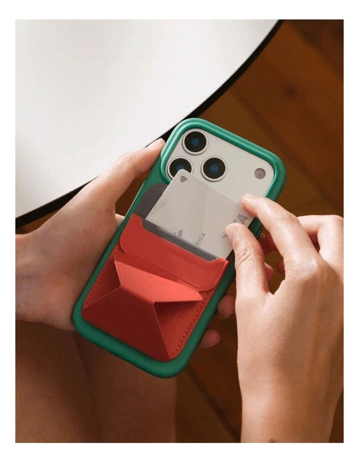 MOFT Snap-On MagSafe Vegan Leather iPhone Stand & Wallet MOVAS Peppermint image 4