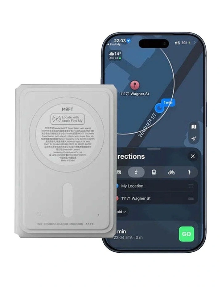 Moft Trackable Field Wallet With Stand 8-Card MagSafe Apple Find My Misty Cove image 4