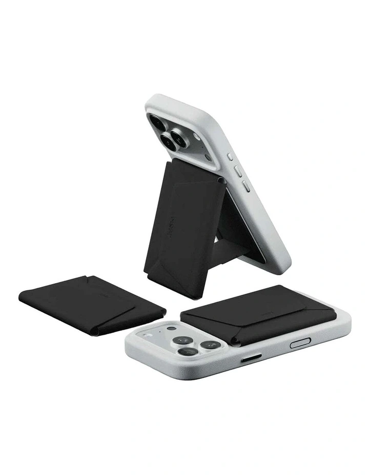 Moft Trackable Field Wallet With Stand 8-Card MagSafe Apple Find My Jet Black image 2