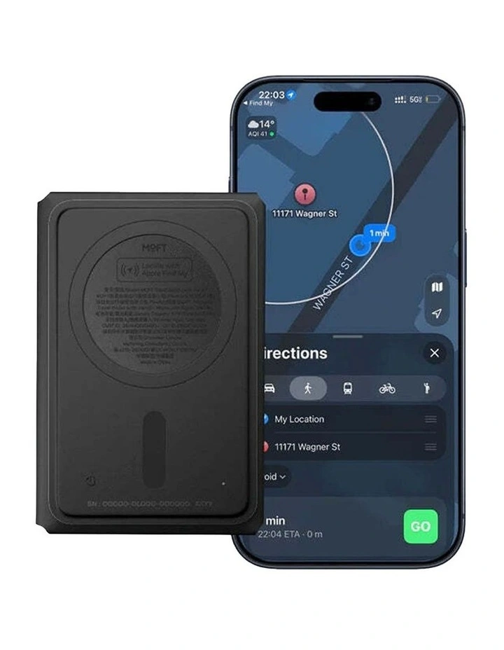 Moft Trackable Field Wallet With Stand 8-Card MagSafe Apple Find My Jet Black image 3
