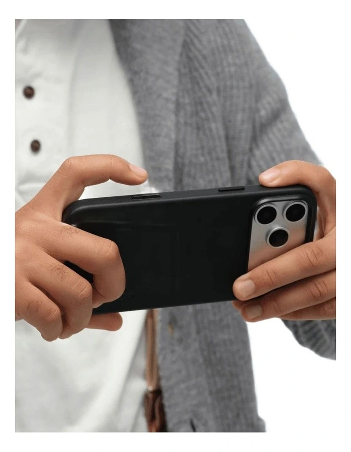 Moft Snap Phone Case MOVAS Vegan Leather iPhone 17 Pro Jet Black image 3