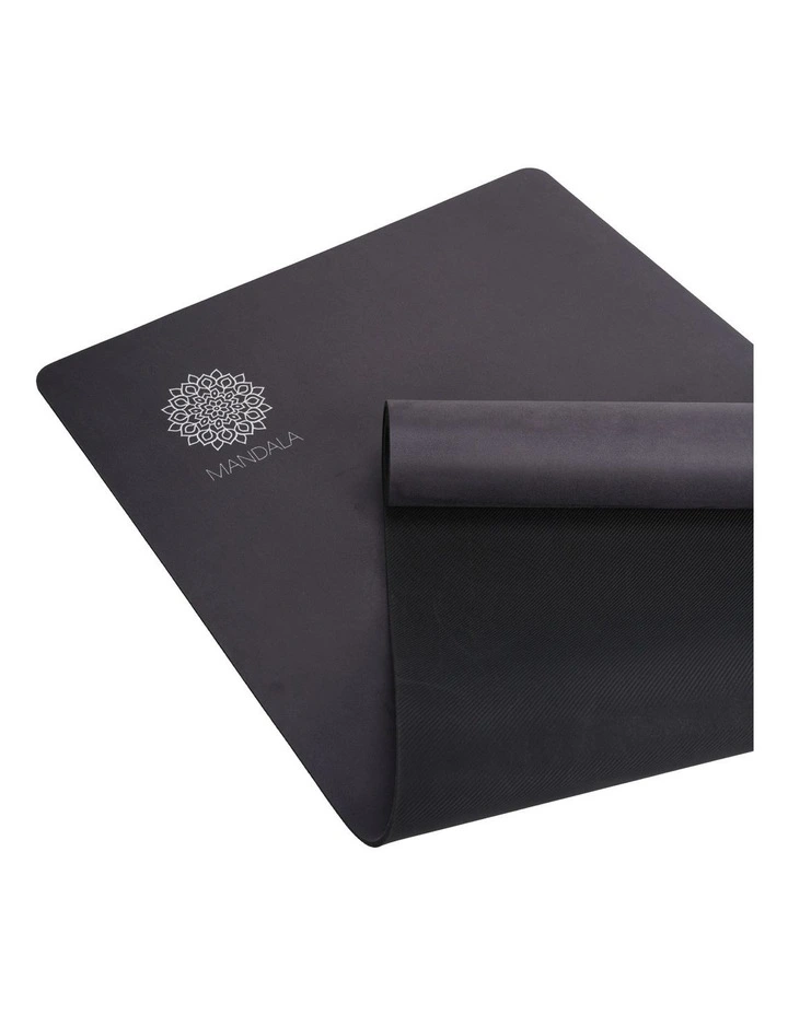 Mandala Yoga Mat Premium Bundle with Strap & Steel Hydration Bottle - Black image 4