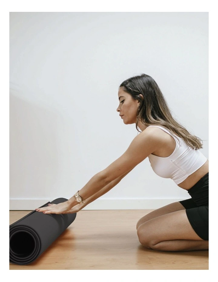 Mandala Yoga Mat Premium Bundle with Strap & Steel Hydration Bottle - Black image 5