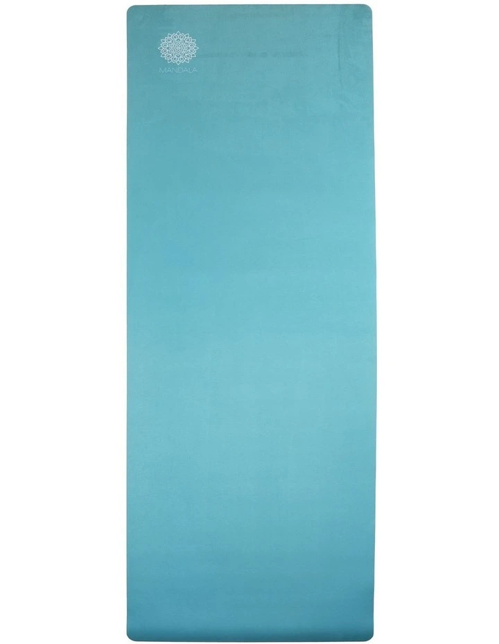 Mandala Yoga Mat Premium Bundle with Strap & Steel Hydration Bottle - Teal image 2