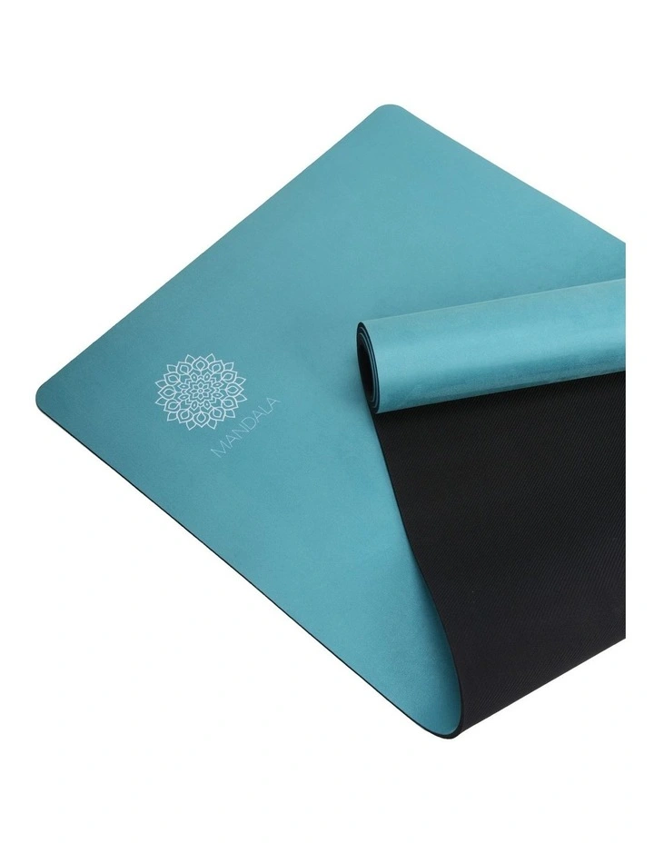 Mandala Yoga Mat Premium Bundle with Strap & Steel Hydration Bottle - Teal image 4