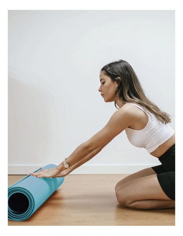Mandala Yoga Mat Premium Bundle with Strap & Steel Hydration Bottle - Teal image 6