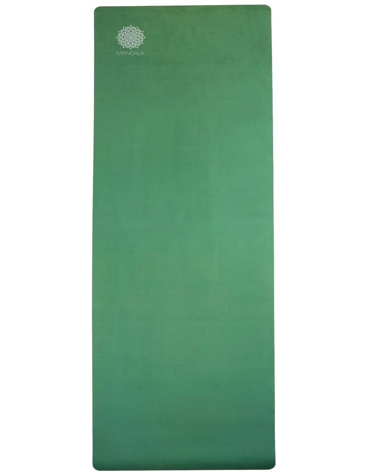 Mandala Yoga Mat Premium Bundle with Strap & Steel Hydration Bottle - Jade Green image 2