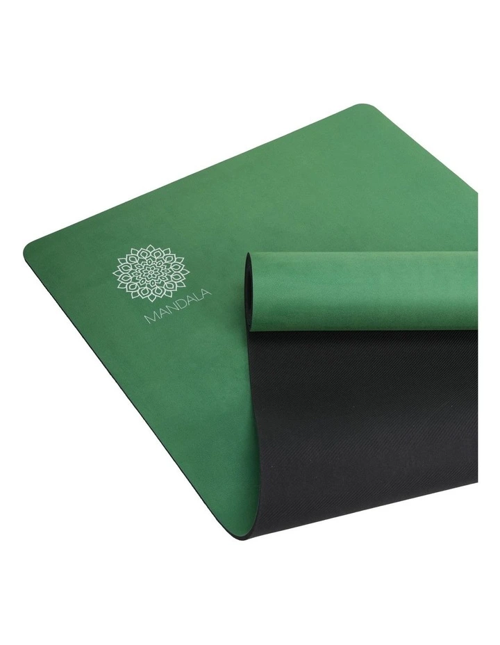 Mandala Yoga Mat Premium Bundle with Strap & Steel Hydration Bottle - Jade Green image 3