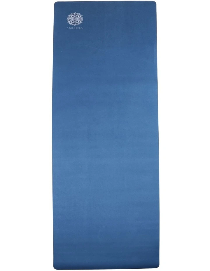 Mandala Yoga Mat Premium Bundle with Strap & Steel Hydration Bottle - Midnight Blue image 2