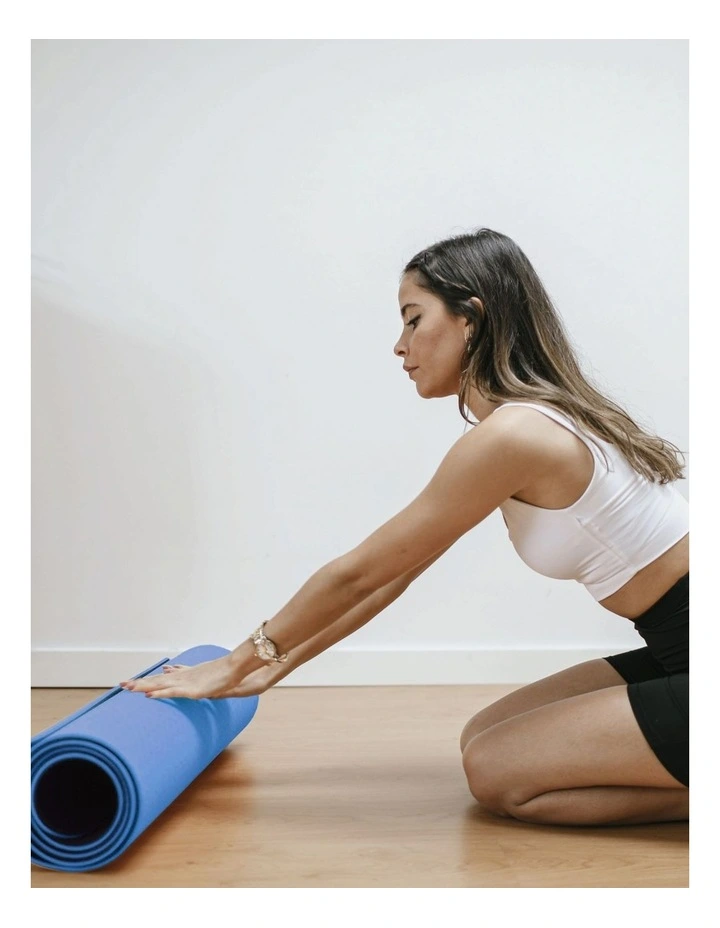 Mandala Yoga Mat Premium Bundle with Strap & Steel Hydration Bottle - Midnight Blue image 5