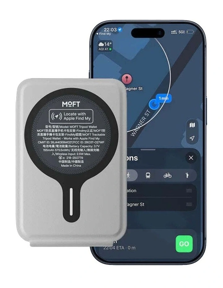Moft Trackable Tripod Wallet 4-in-1 MagSafe Stand Locator & Capture Misty Cove image 6