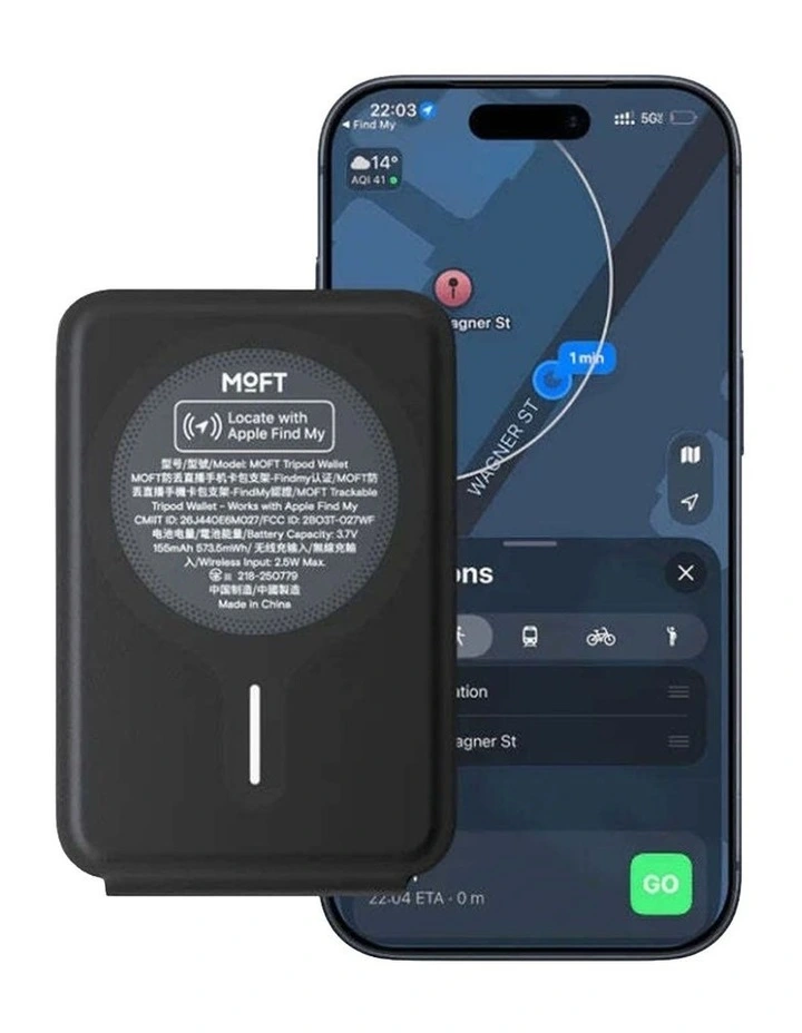 Moft Trackable Tripod Wallet 4-in-1 MagSafe Stand Locator & Capture Jet Black image 6
