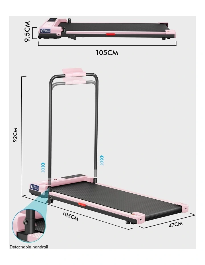 Treadmill Walking Pad Electric Incline Under Desk Pink image 3