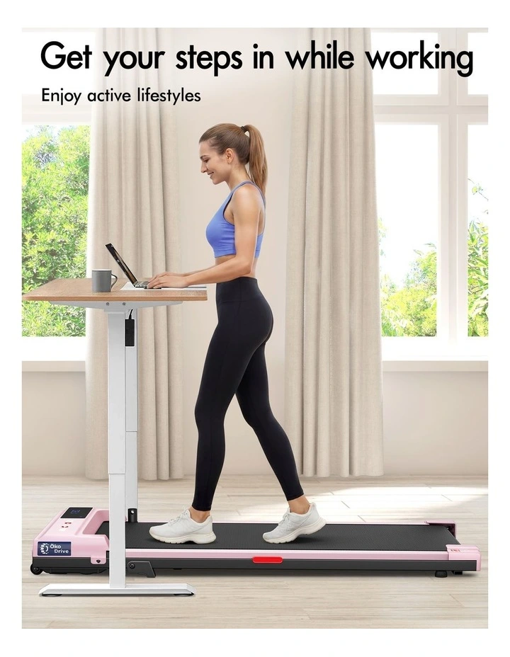 Treadmill Walking Pad Electric Incline Under Desk Pink image 4