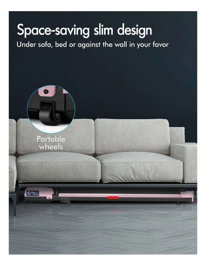Treadmill Walking Pad Electric Incline Under Desk Pink image 7