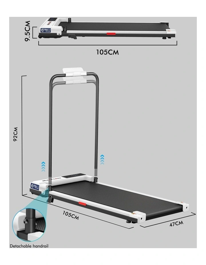 Treadmill Walking Pad Electric Incline Under Desk White image 3