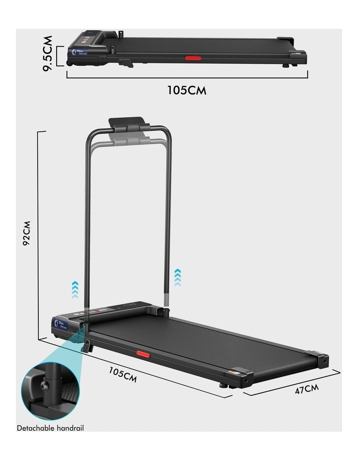 Treadmill Walking Pad Electric Incline Under Desk Black image 3