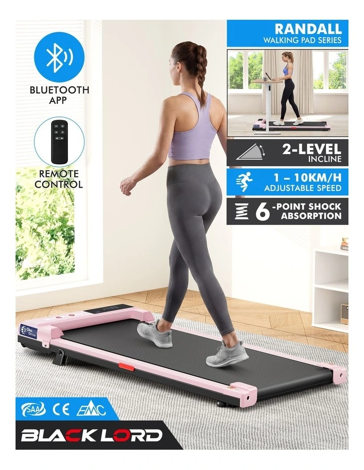 Walking Pad Treadmill Electric Incline Under Desk Pink image 2