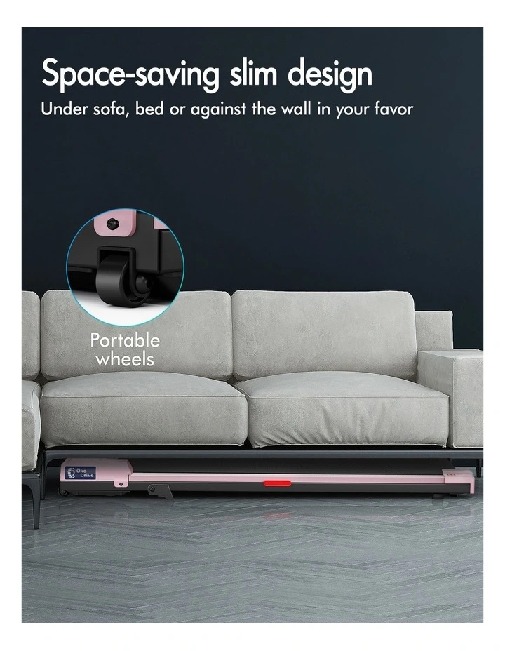 Walking Pad Treadmill Electric Incline Under Desk Pink image 7