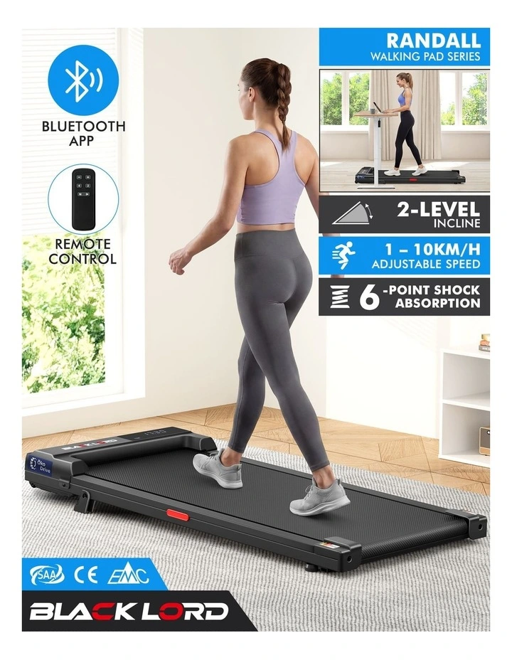 Walking Pad Treadmill Electric Incline Under Desk Black image 2