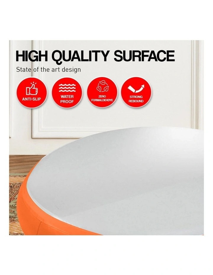 Powertrain 20cm Thick 1m Airtrack Spot Round Inflatable Gymnastics Tumbling Mat Air Track - Orange image 2