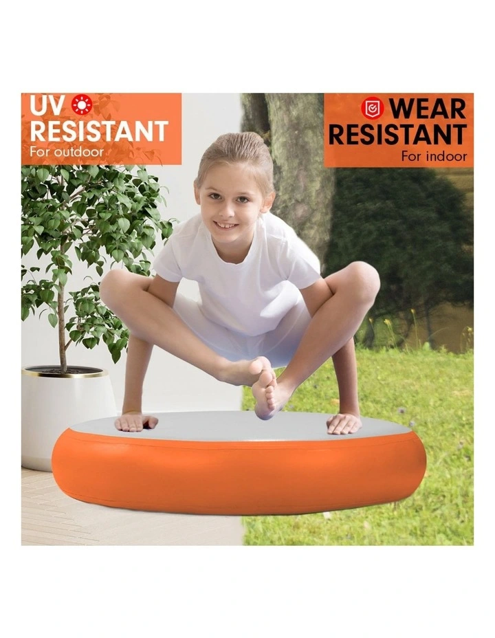 Powertrain 20cm Thick 1m Airtrack Spot Round Inflatable Gymnastics Tumbling Mat Air Track - Orange image 4