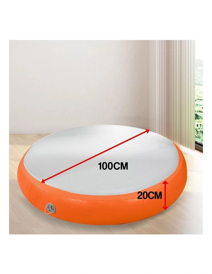 Powertrain 20cm Thick 1m Airtrack Spot Round Inflatable Gymnastics Tumbling Mat Air Track - Orange image 6