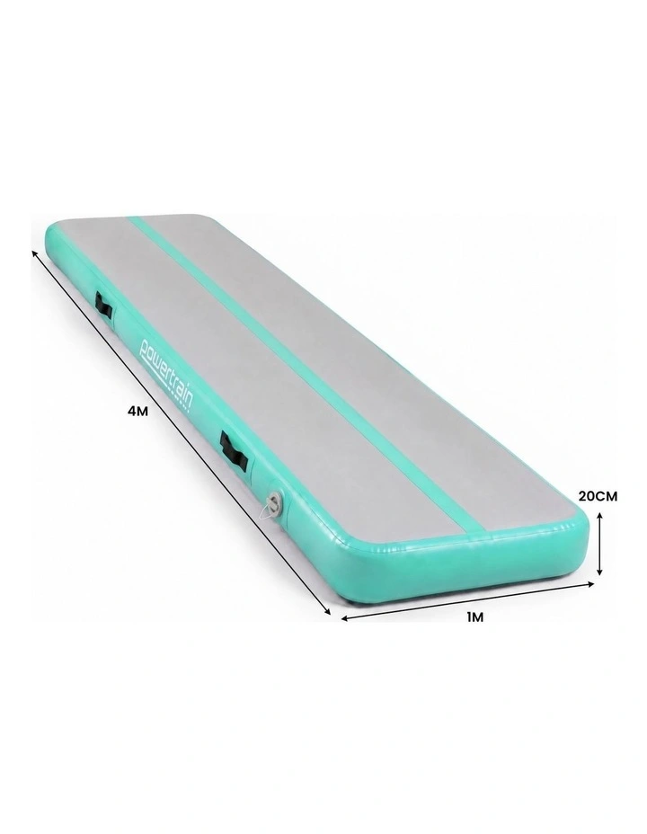 Powertrain Airtrack 20cm Thick 4m x 1m Inflatable Gymnastics Tumbling Mat Air Track - Mint Green image 4