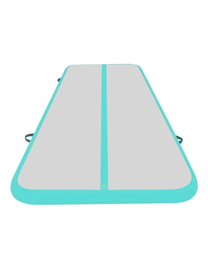 Powertrain Airtrack 20cm Thick 6m x 1m Inflatable Gymnastics Tumbling Mat Air Track - Green image 1