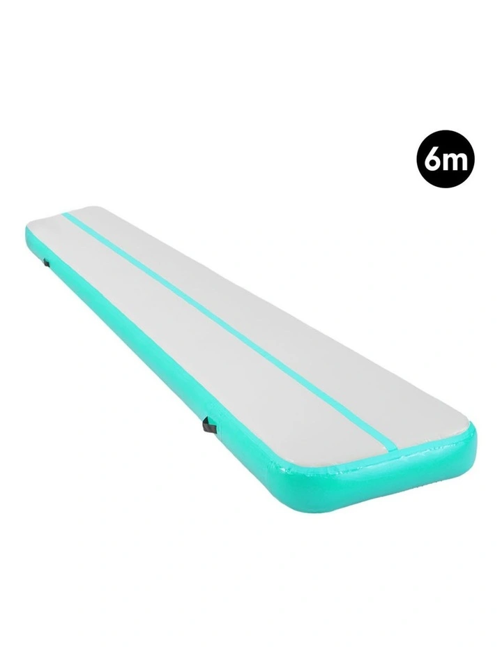 Powertrain Airtrack 20cm Thick 6m x 1m Inflatable Gymnastics Tumbling Mat Air Track - Green image 2