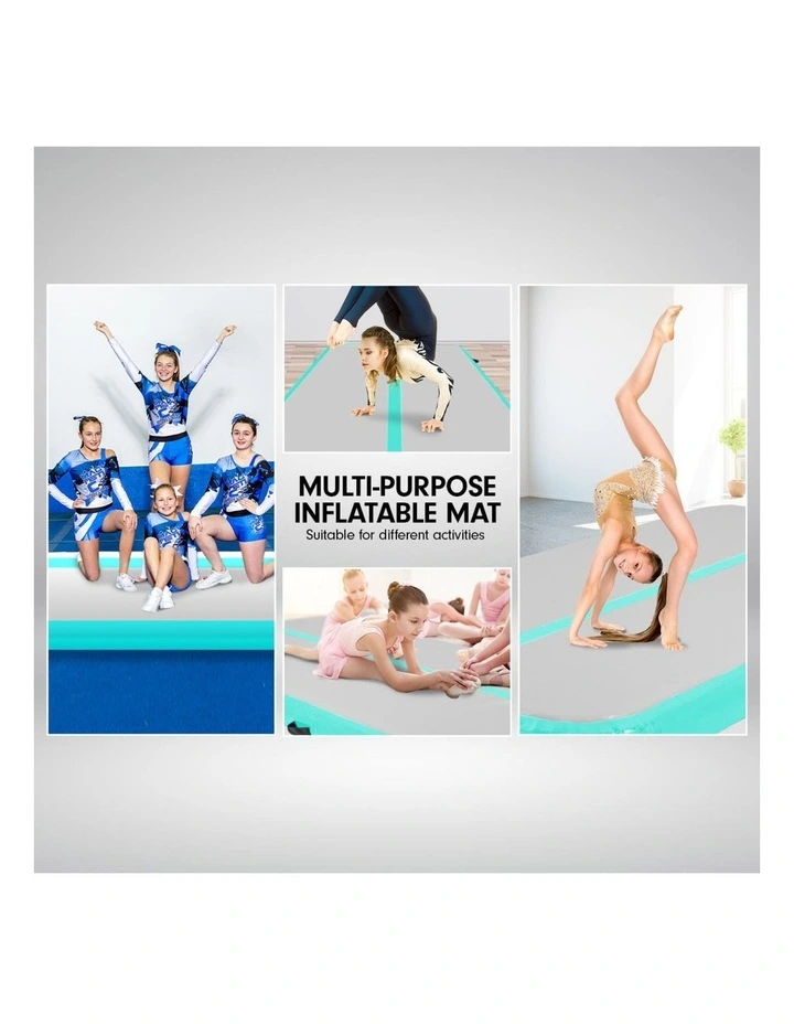 Powertrain Airtrack 20cm Thick 3m x 1m Inflatable Gymnastics Tumbling Mat Air Track - Mint Green image 5
