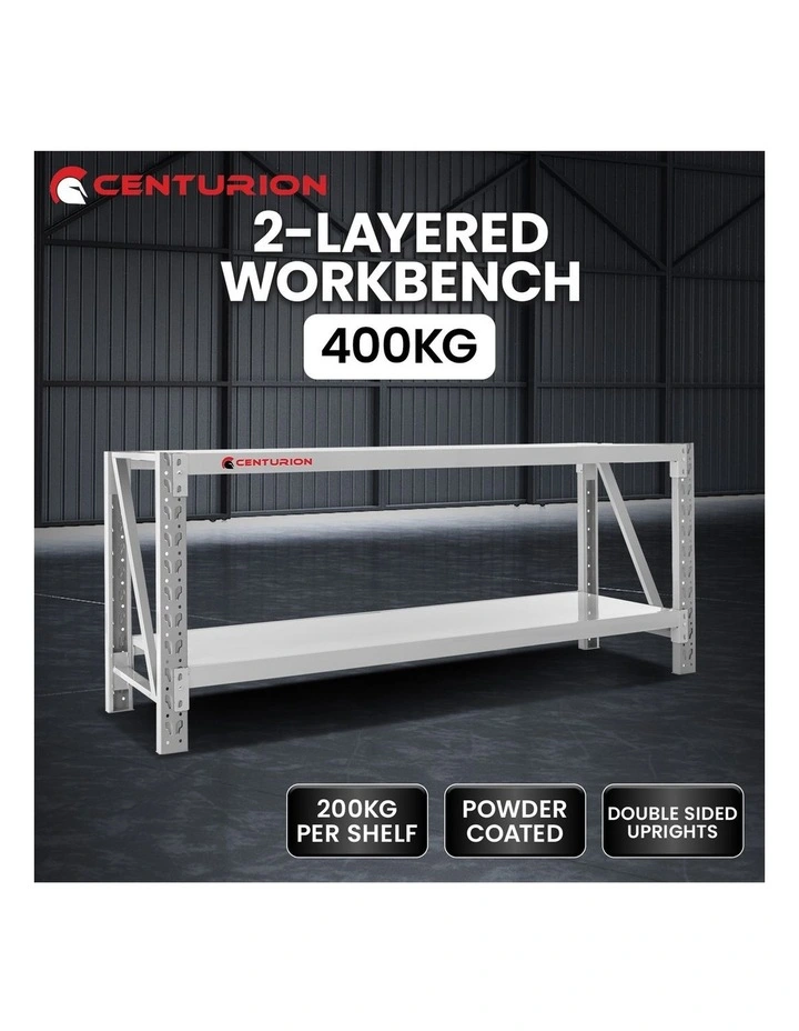 Centurion 2-Layer Work Bench 400kg - Grey image 4