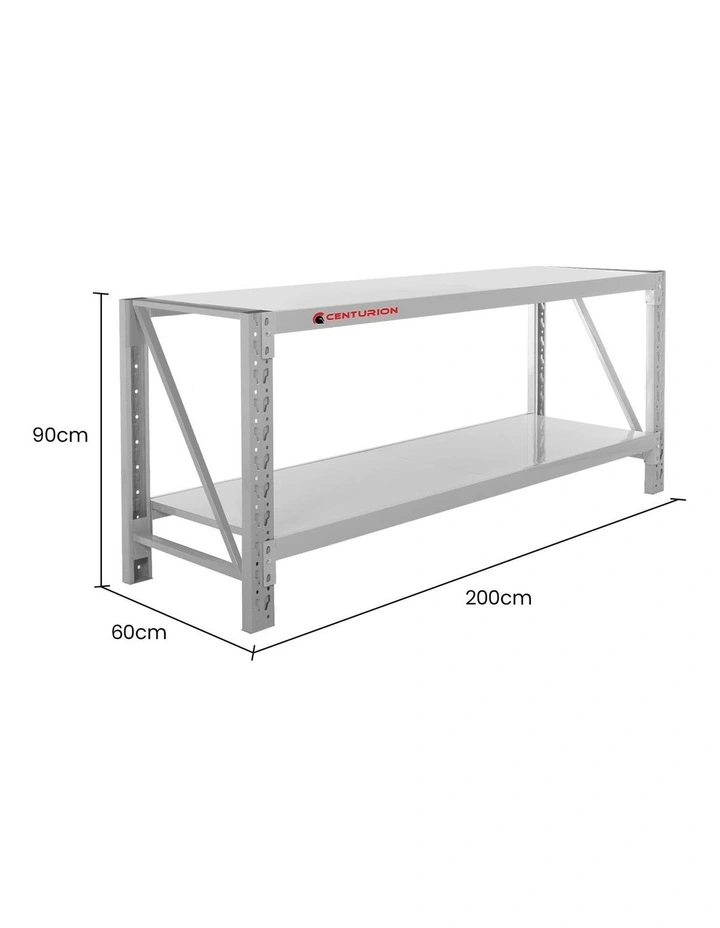 Centurion 2-Layer Work Bench 400kg - Grey image 6