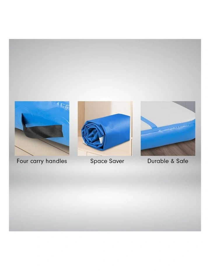 Powertrain Airtrack 20cm Thick 3m x 1m Inflatable Gymnastics Tumbling Mat Air Track - Blue image 6