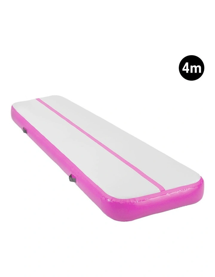 Powertrain Airtrack 20cm Thick 4m x 1m Inflatable Gymnastics Tumbling Mat Air Track - Pink image 2