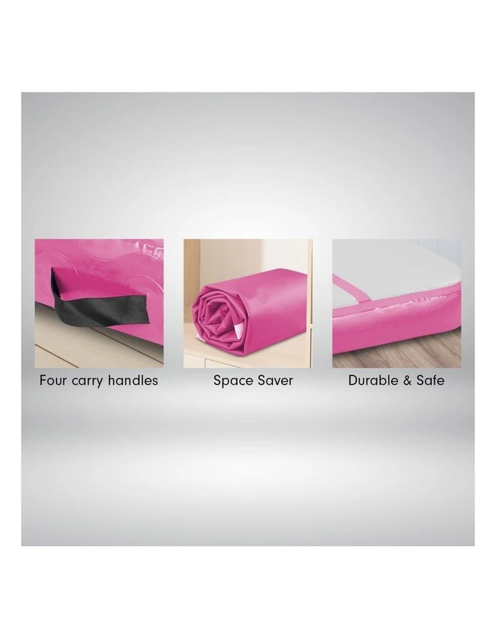 Powertrain Airtrack 20cm Thick 4m x 1m Inflatable Gymnastics Tumbling Mat Air Track - Pink image 3