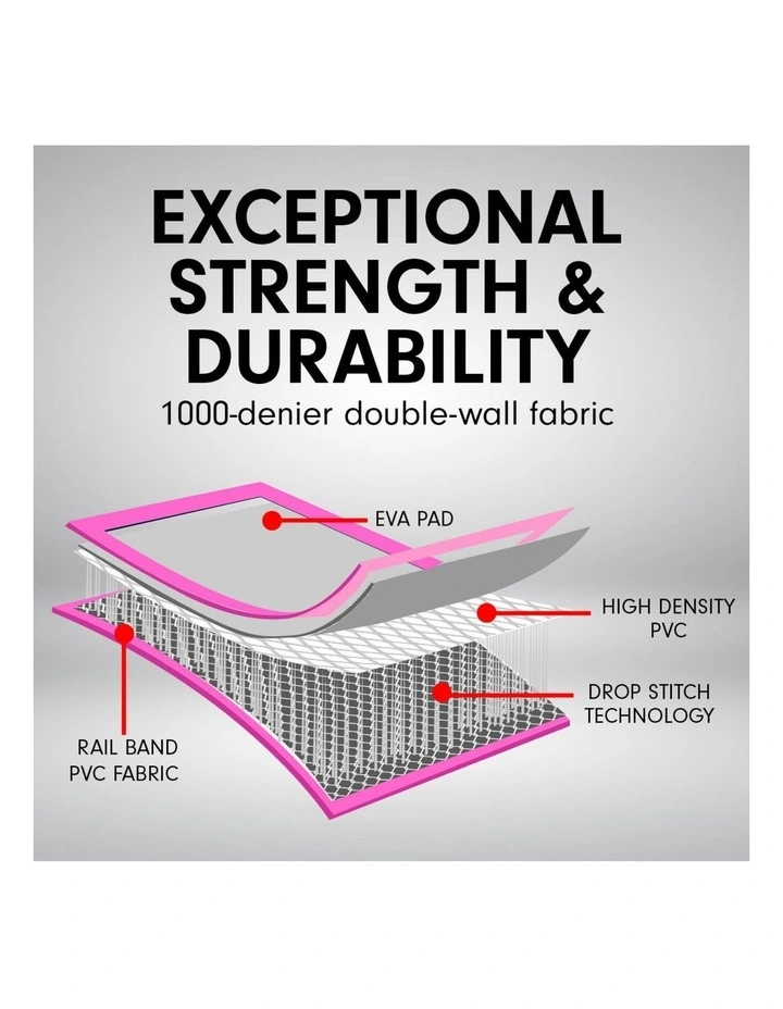 Powertrain Airtrack 20cm Thick 4m x 1m Inflatable Gymnastics Tumbling Mat Air Track - Pink image 5
