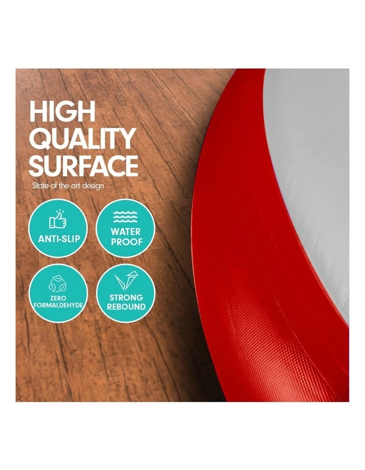 Powertrain 20cm Thick 1m Airtrack Spot Round Inflatable Gymnastics Tumbling Mat Air Track - Red image 3