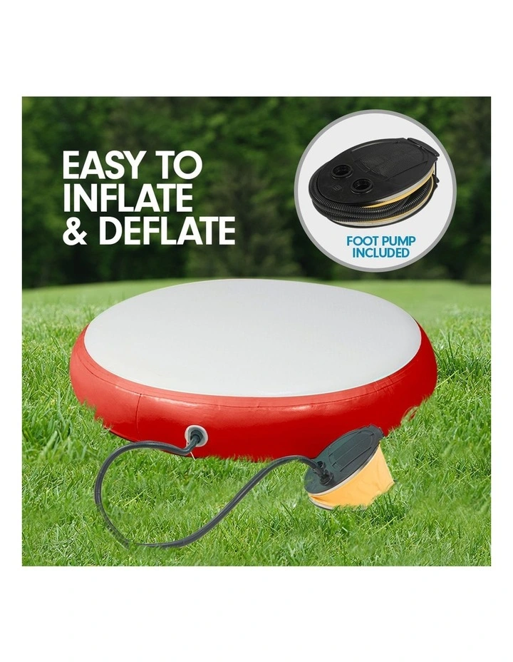 Powertrain 20cm Thick 1m Airtrack Spot Round Inflatable Gymnastics Tumbling Mat Air Track - Red image 6