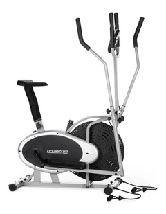 Powertrain 3-in-1 Elliptical Cross Trainer Exercise Bike with Resistance Bands